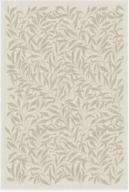 RUGGABLE x Morris & Co Machine Washable Area Rug – Pure Willow Boughs Natural 4x6, Stain-Resistant, Non-Slip – Medium Rugs for Living Room, Bedroom, Hallway, Entryway & Office–with Cushioned Pad