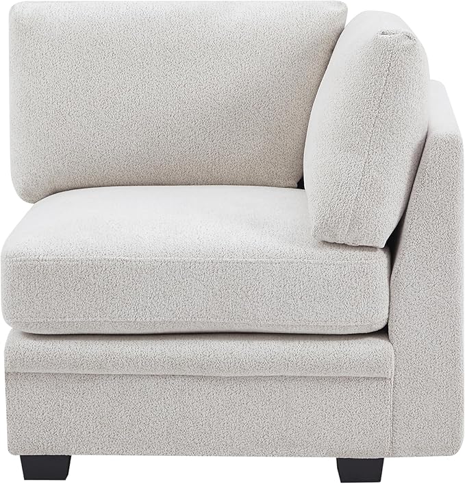 Christopher Knight Home Zery 7-Piece U-Shape Lounge Sofa Couch with Ottomans, Modern Modular Sectional Sofa Set with Pillow Back for Living Room, Chenille Upholstered Cloud Couch with Deep Seat,Beige
