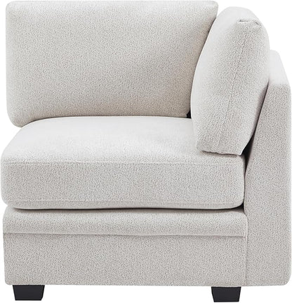Christopher Knight Home Zery 7-Piece U-Shape Lounge Sofa Couch with Ottomans, Modern Modular Sectional Sofa Set with Pillow Back for Living Room, Chenille Upholstered Cloud Couch with Deep Seat,Beige