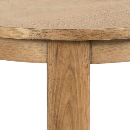 Kate and Laurel Foxford Tiered Round Side Table; 22 x 22 x 24; Natural Brown; Transitional Two-Tier Circle Nightstand Table with Storage and Resilient Wood Construction for Bedroom Decor