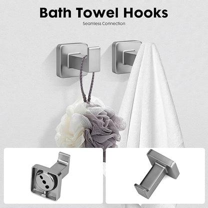 5 Pieces Brushed Nickel Bathroom Hardware Set,Wall Mounted 23.6 inch Towel Bar Set,Towel Rack Set,Toilet Paper Holder, Bathroom Accessories Set