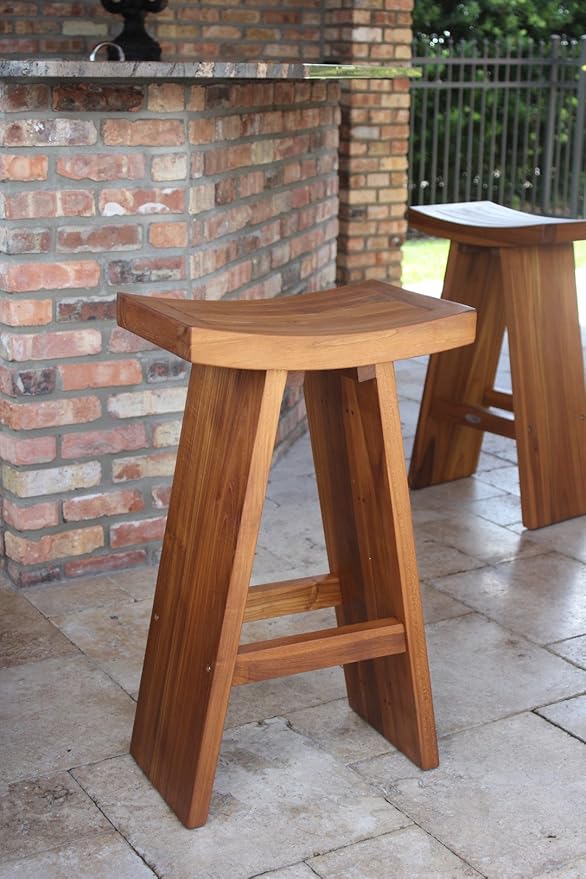 AquaTeak The Original 30" Tall Asia Teak Bar Stool
