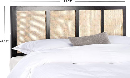 SAFAVIEH Home Collection Vienna Black Cane King Headboard Platform