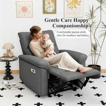 Power Lazy Boy Recliner Chair, Zero Wall Hugger Nursing Recliner for Living Room with USB Port, Lazy Recliners Chair for Adults, Reclining Armchair for Small Space/Bedroom/Apartment(Dark Gray)