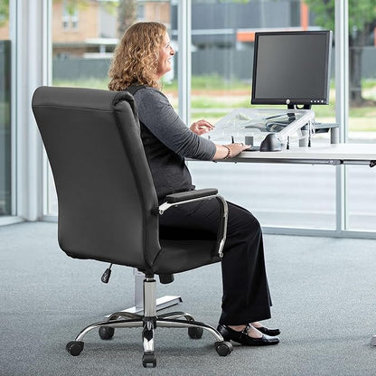 Office Desk Chair,Modern Leather Conference Room Chairs,High Back Ergonomic Home ofiice Chair,Adjustable Height Swivel Executive Computer Chair with Padded Seat and Armrest
