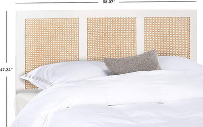 SAFAVIEH Home Collection Vienna White Wash Cane Full Headboard Platform, Double (HBD8004C-F)
