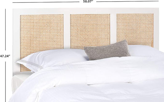 SAFAVIEH Home Collection Vienna White Wash Cane Full Headboard Platform, Double (HBD8004C-F)