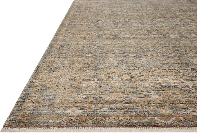 Loloi Amber Lewis Molly Collection MOL-02 Denim/Gold 2'-3" x 3'-10" Low Pile Accent Rug
