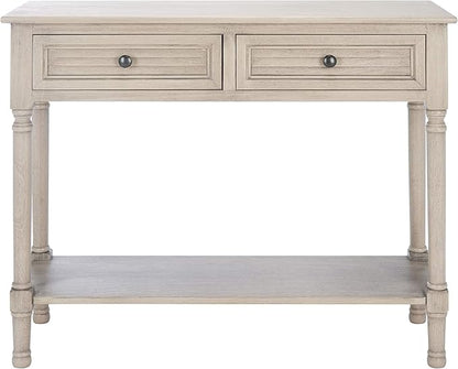 Safavieh Home Collection Tate Greige 2-Drawer Bottom Shelf Console Table
