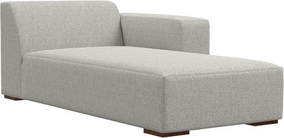 SIMPLIHOME Rex Right-Facing Modular Sectional Sofa in 100% Recycled Polyester Tightly Woven Performance Fabric, Pale Grey, 102-inches Wide, 4-Seater L-Shaped Couch with Right Chaise for Living Room