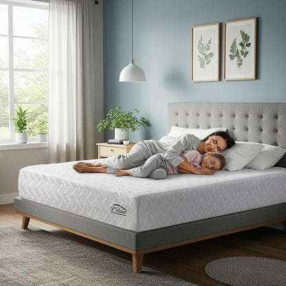 L’Baiet 8 Inch Gel Memory Foam Mattress, Full Size - Bed in a Box - Medium Firm - Breathable Cooling-Gel Comfort Technology - Pressure Relief Comfy Support Soft Fabric Cover - CertiPUR-US Certified