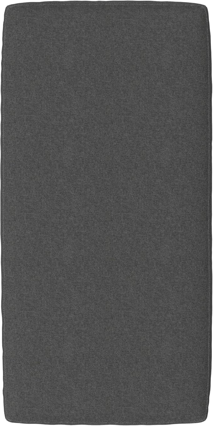 SIMPLIHOME Ava Large Rectangular Ottoman in 100% Recycled Polyester Tightly Woven Performance Fabric, Pebble Grey, 48-inches Wide, Multipurpose Table or Footrest Ottoman, Assembled, for Living Room