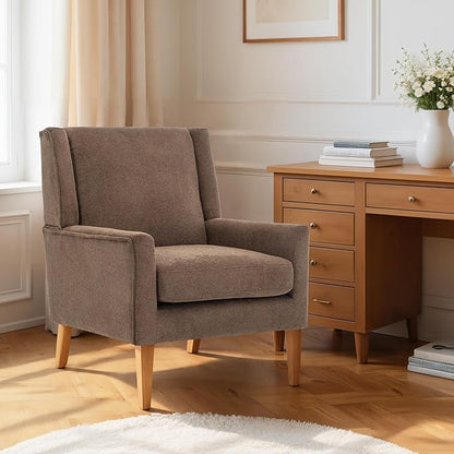 Accent Chairs for Living Room, Mid-Century Wooden Fabric Living Room Chairs, Arm Chair, Side Chairs for Living Room, Bedroom, Reading Nook