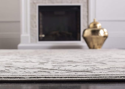 SAFAVIEH Reflection Collection Runner Rug - 2'3" x 6', Dark Grey & Cream, Non-Shedding & Easy Cleaning, Ideal for Living Room, Bedroom (RFT665B)