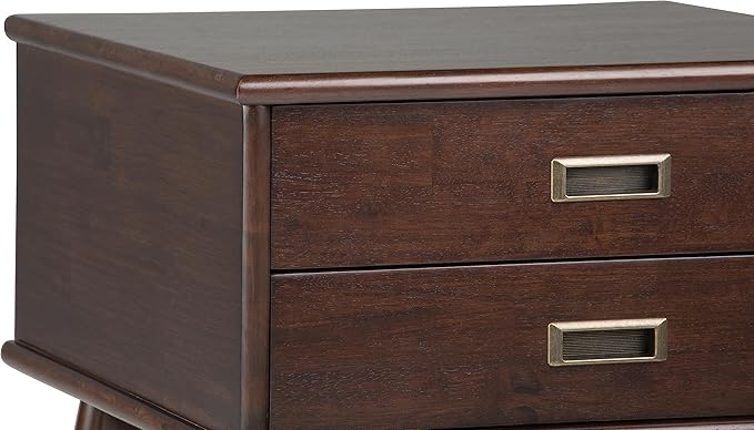 SIMPLIHOME Draper SOLID HARDWOOD 22 inch Wide Rectangle Mid Century Modern End Side Table in Medium Auburn Brown for the Living Room and Bedroom