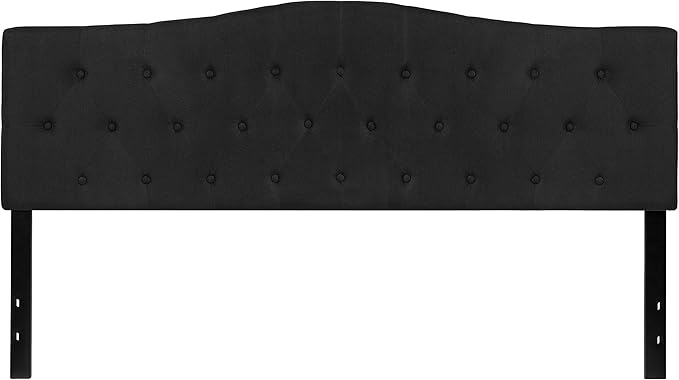 BizChair Tufted Upholstered King Size Headboard in Black Fabric