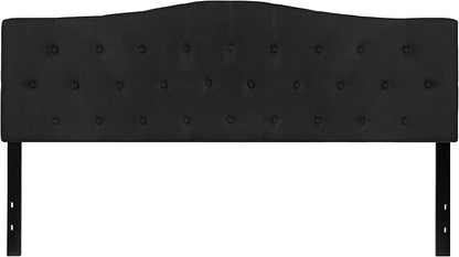 BizChair Tufted Upholstered King Size Headboard in Black Fabric