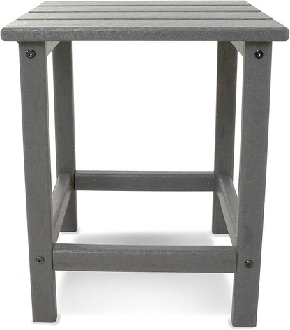 POLYWOOD ECT18GY Long Island Side Table, 18-Inch, Slate Grey