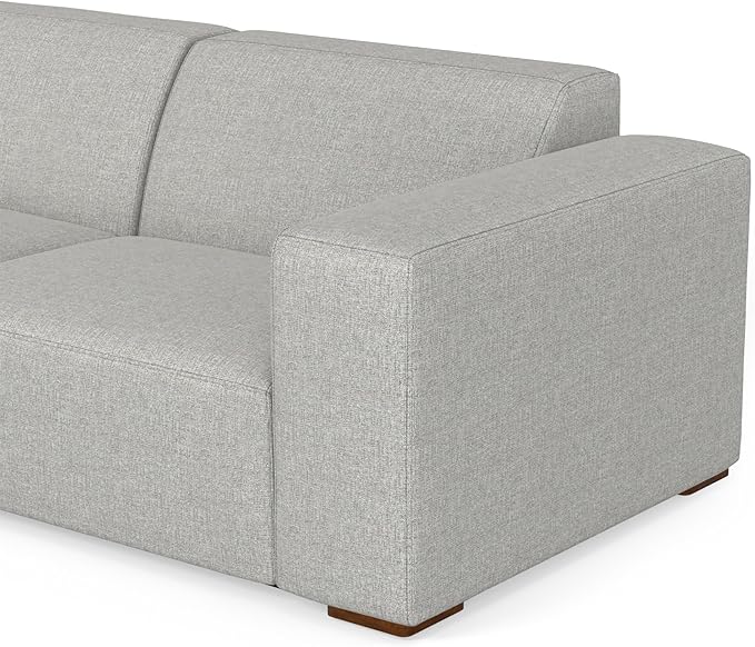SIMPLIHOME Rex Left-Facing Modular Sectional Sofa in 100% Recycled Polyester Tightly Woven Performance Fabric, Pale Grey, 102-inches Wide, 4-Seater L-Shaped Couch with Left Chaise for Living Room