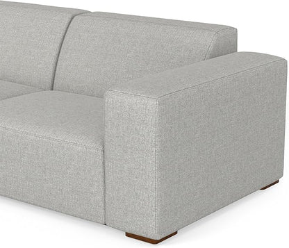 SIMPLIHOME Rex Left-Facing Modular Sectional Sofa in 100% Recycled Polyester Tightly Woven Performance Fabric, Pale Grey, 102-inches Wide, 4-Seater L-Shaped Couch with Left Chaise for Living Room