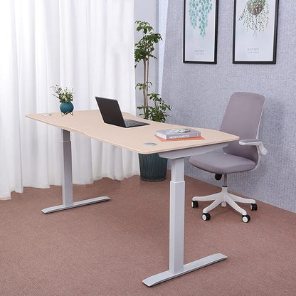ApexDesk Elite Pro Series 60" x 27" Electric Height Adjustable Stand up Desk, Sit Stand Home Office Desk, Computer Desk - Curved Oak