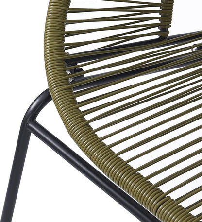 Christopher Knight Home Dessa 3 Piece Patio Furniture Set, Patio Wicker Accent Chair Set of 2 and Loveseat, Metal Frame 4 Seater Outdoor Papasan Lounge Chair Set, PE Rattan Outdoor Bistro Set, Green