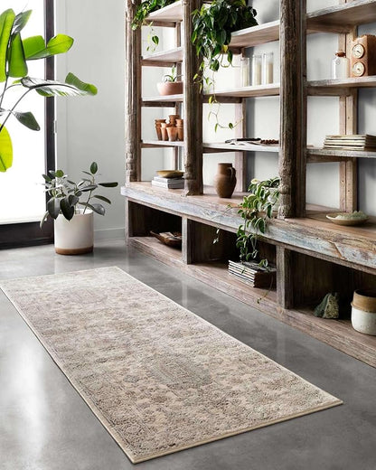 Loloi Teagan Collection TEA-03 Ivory/Sand 2'-8" x 10'-6" Runner Rug, Large, Soft Neutral Rug, High-Traffic for Living Room, Bedroom, Home Office, Dining Area
