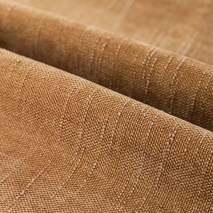 Foindtower Set of 2 Soft Textured Chenille Throw Decorative Pillow Covers Square Accent Solid Cushion Cover Neutral Farmhouse Pillow Case for Couch Sofa Bedroom Living Room 20x20 Inch,Golden Brown