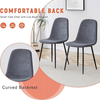 42" Round Dining Table Set for 4 with Storage, 5 Piece Round Dining Table Set with Fabric Chairs, Round Kitchen Table and Chairs for 4 with Thick Wood Top, Roman Column Pedestal, Space-Saving