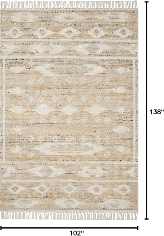Loloi Angela Rose Rivers Collection RIV-04 Natural/Ivory 8'-6" x 11'-6" Reversible Area Rug