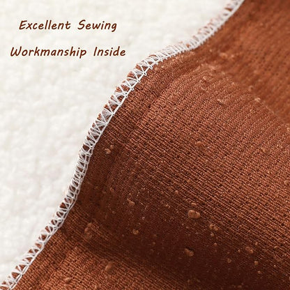 FUTEI Pack of 2 Rust Decorative Throw Pillow Covers 16x16 Inch Soft Cozy Solid Boucle Textured Cushion Case,Modern Home Decor for Couch Bed Living Room