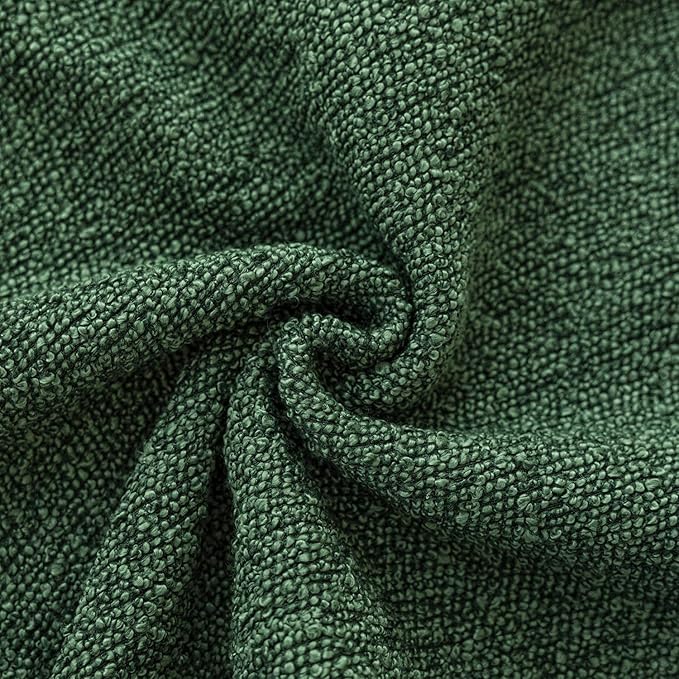 Foindtower Pack of 2, Decorative Textured Boucle Throw Pillow Covers Neutral Accent Solid Pillow Cases Soft Couch Cushion Case for Chair Sofa Bedroom Living Room Home Decor 22x22 Inch Pine Green