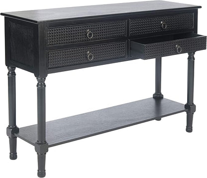 Safavieh Home Collection Haines Black 4-Drawer Bottom Shelf Console Table