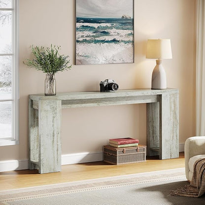 Tribesigns 70.9-Inch Long Console Table, Farmhouse Wooden Entryway Sofa Table Behind Couch, Narrow Entry Console for Living Room, Hallway, Entrance, Foyer