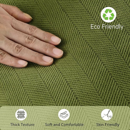 ZWJD Olive Green Pillow Covers 26x26 Set of 2 Chenille Throw Pillow Covers with Elegant Design Soft and Luxurious Decorative Throw Pillows for Couch, Bed, and Home Decor