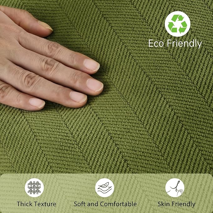 ZWJD Olive Green Pillow Covers 16x16 Set of 2 Chenille Throw Pillow Covers with Elegant Design Soft and Luxurious Decorative Throw Pillows for Couch, Bed, and Home Decor