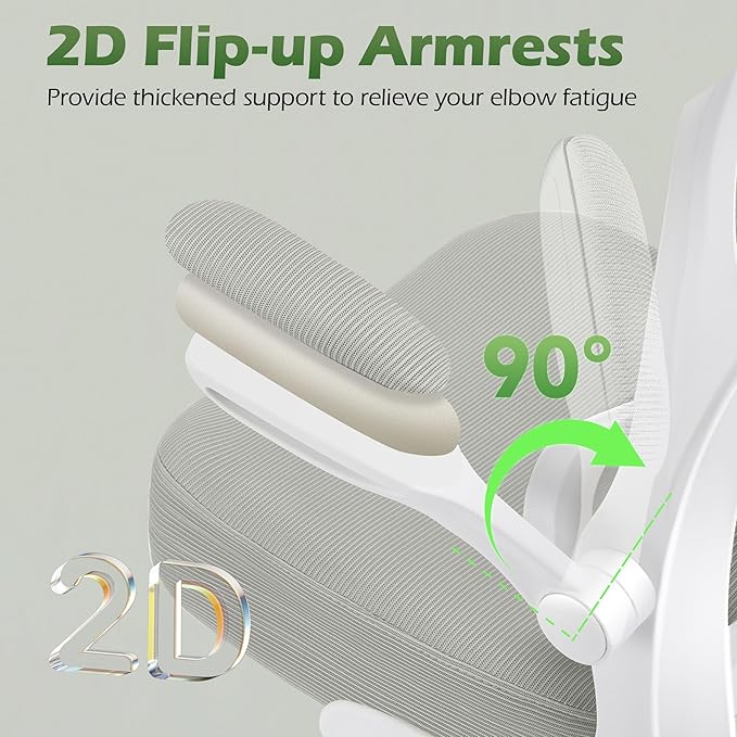 Office Chair Ergonomic Desk Chairs with Adjustable Lumbar Support& Headrest Hanger, High Back Breathable Mesh Chair with Wheels, Rolling Swivel Comfy Task Computer Chair for Home Work Gaming