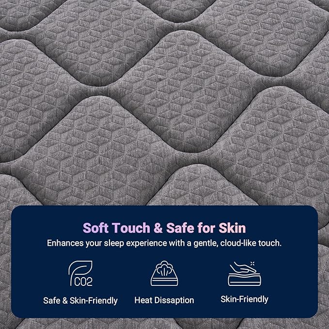 Avenco 10 Inch Queen Mattress, Hybrid Mattress with Smarts Coil™ Pocket Springs for Targeted Support and NanoGel™ Memory Foam for Cool Night Sleep, Motion Isolation for Couples, CertiPUR-US Certified