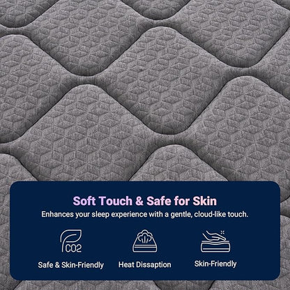 Avenco 12 Inch Twin Mattress, Hybrid Mattress with Smarts Coil™ Pocket Springs for Targeted Support and NanoGel™ Memory Foam for Cool Night Sleep, Motion Isolation for Couples, CertiPUR-US Certified