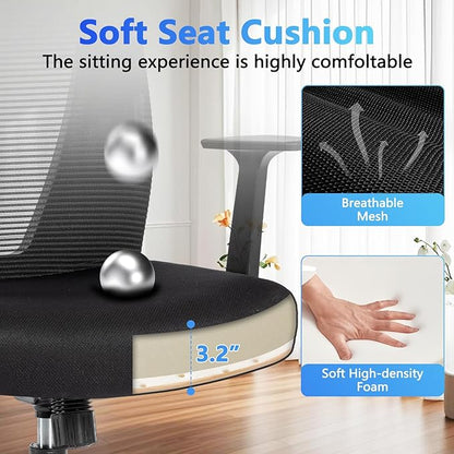 CLATINA Home Office Chair Ergonomic Desk Chair Mesh Computer Chairs with Armrests Executive Rolling Wheels Swivel Heavy Duty Chairs Office, Home, Black 4 Pack