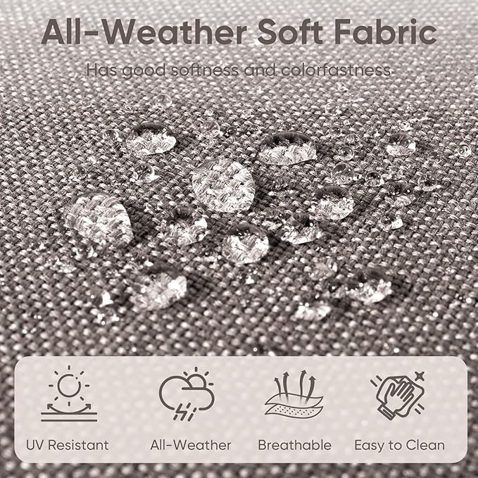 Patio Chair Cushions 6 Packs - Outside High Back Thick Water-Resistant Cushion 22x24 with Zipper Cover for Outdoor Glider Rocking Chairs Loveseat 3-Seater Couch Sofa – Grey/Buckle