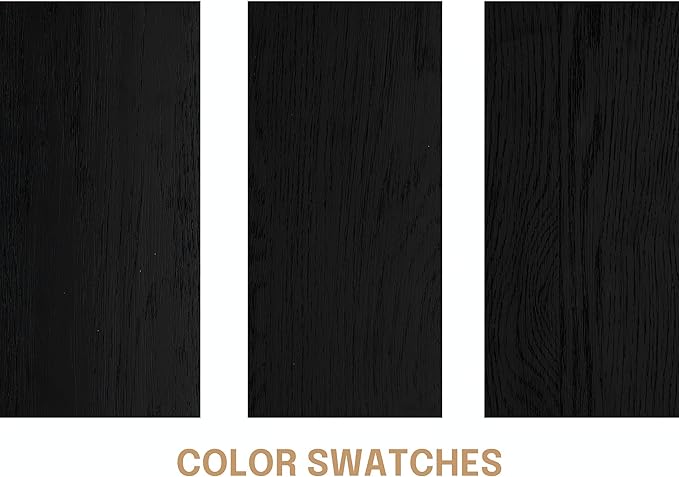 NTC Lupin Wooden Bed Frame with Headboard, Solid Oak and Rubber Wood Foundation with Silent Slats and Wood Central Supports, 1000 Lb Capacity, Effortless Assembly, Queen - Burnt Black