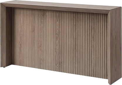 Henn&Hart 56'' Wooden Rectangular Fluted Console Table Entryway Table, Sofa Table for Entryway, Living Room, Couch, Hallway, or Office, Antiqued Gray Oak