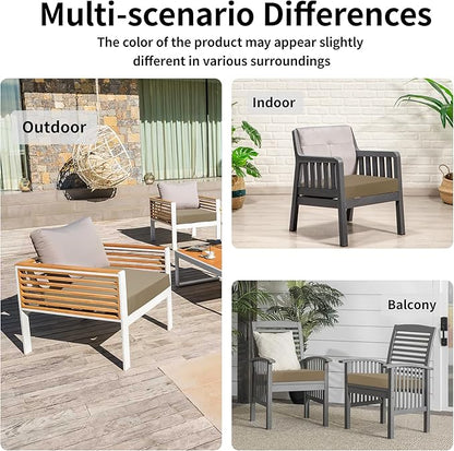 Easy-Going Waterproof Patio Cushion Covers ONLY Cover 24x24x4 inch 4 Pack Replacement Non-Slip Outdoor Seat Cushion Slipcover with Zipper. Camel