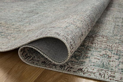 Loloi Chris Loves Julia Jules Collection JUL-08 Emerald/Antique Ivory 2'-6'' x 9'-6'', .13" Pile Height, Runner Rug