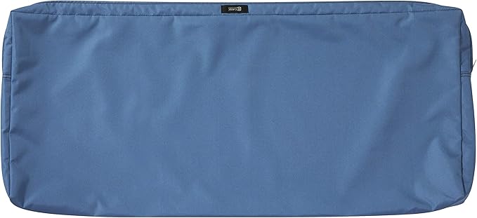 Classic Accessories Ravenna Water-Resistant 48 x 18 x 3 Inch Outdoor Bench/Settee Cushion, Patio Furniture Swing Cushion, Empire Blue, Patio Loveseat Cushion