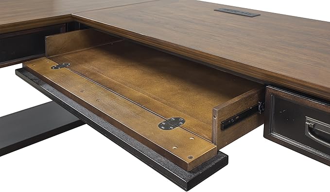 Martin Furniture Hartford Open L-Shaped Desk, Brown