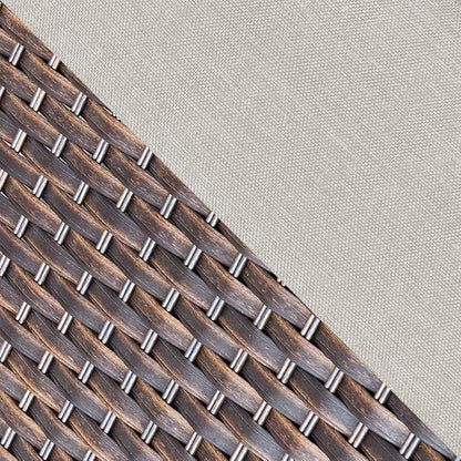 Luxury Outdoor Swivel Rocker Patio Chairs Set of 2, High Back Swivel Patio Chairs with 6-Inch Thick Cushions, Wicker Outdoor Chair for Porch, Patio, Yard, Deck, Poolside, Brown/Beige