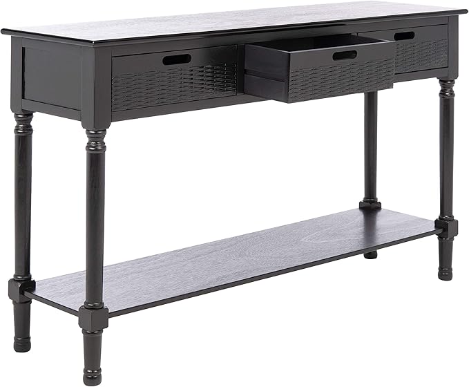 SAFAVIEH Home Collection Landers Black 3-Drawer Console Table CNS5711B