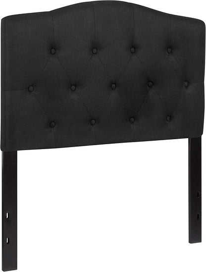 BizChair Tufted Upholstered Twin Size Headboard in Black Fabric